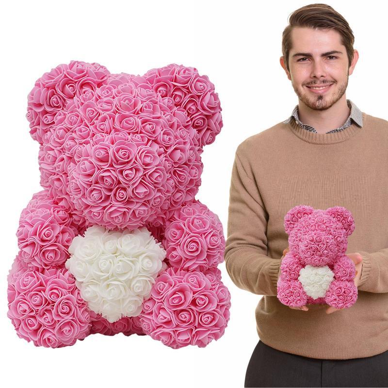 Get trendy with Valentine's Day Rose Flower Bear - Gift available at Hot Trends Online. Shop Now!