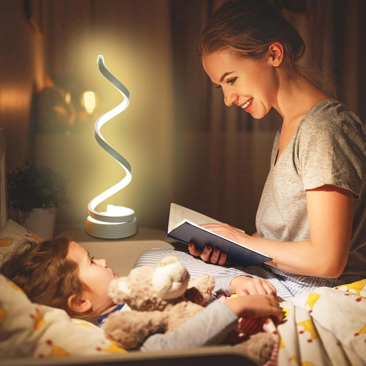 Get trendy with Dimmable Spiral Table Lamps for Nightstand - Decor available at Hot Trends Online. Shop Now!