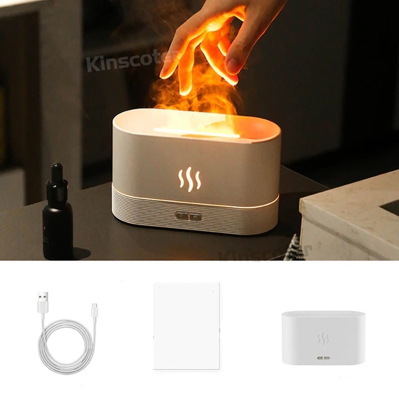Get trendy with Ultrasonic Cool Mist Aroma Diffuser with LED Flame Lamp - Decor available at Hot Trends Online. Shop Now!