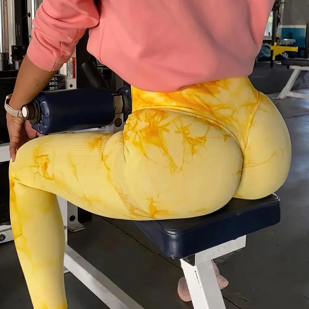 Get trendy with Thick Thigh Seamless Tie Dye Leggings - Leggings available at Hot Trends Online. Shop Now!