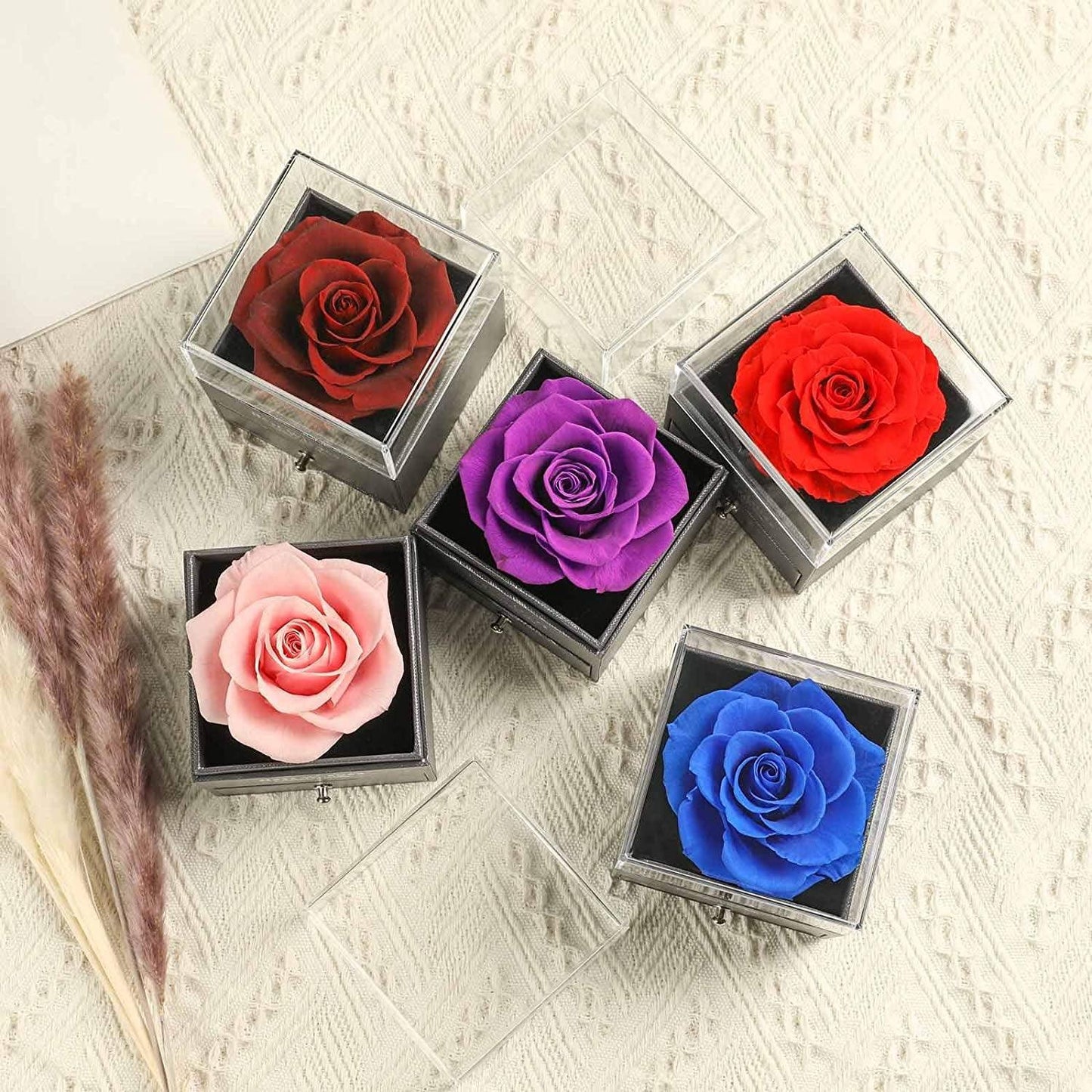 Get trendy with Preserved Real Rose Drawer with Heart Necklace - Necklace available at Hot Trends Online. Shop Now!