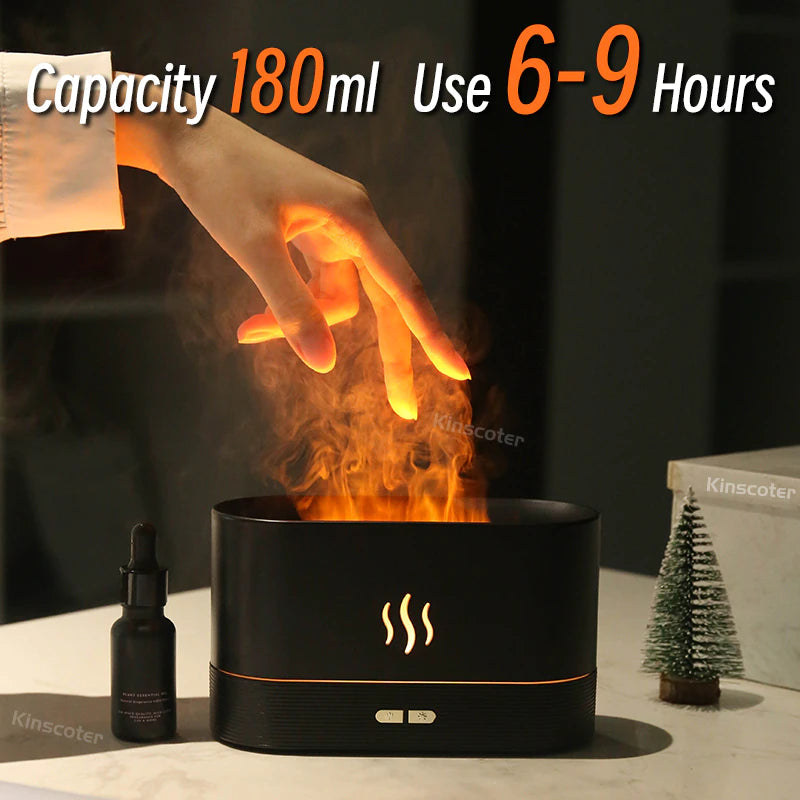 Get trendy with Ultrasonic Cool Mist Aroma Diffuser with LED Flame Lamp - Decor available at Hot Trends Online. Shop Now!