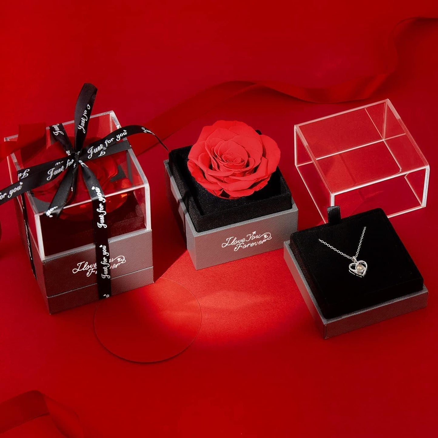 Get trendy with Preserved Real Red Rose with I Love You Necklace - Necklace available at Hot Trends Online. Shop Now!