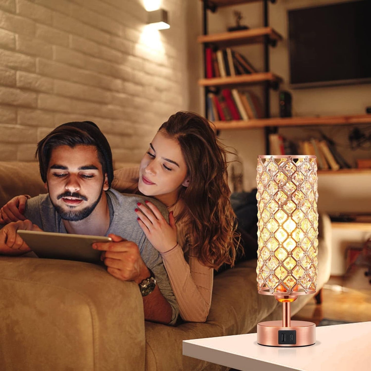 Get trendy with Crystal Rose Gold Dimmable Table Lamp - Decor available at Hot Trends Online. Shop Now!
