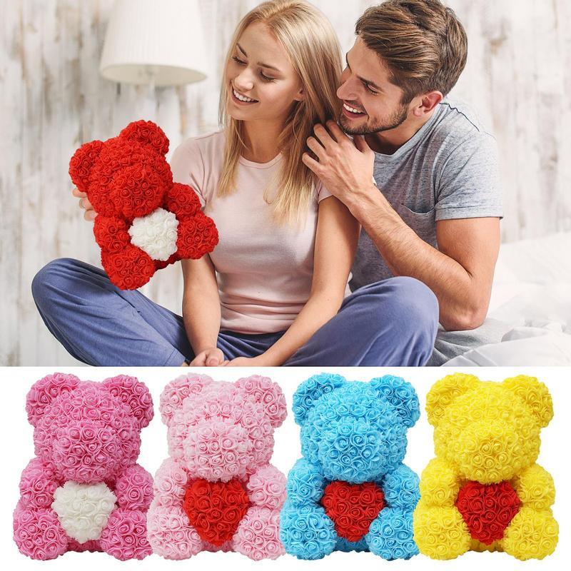 Get trendy with Valentine's Day Rose Flower Bear - Gift available at Hot Trends Online. Shop Now!