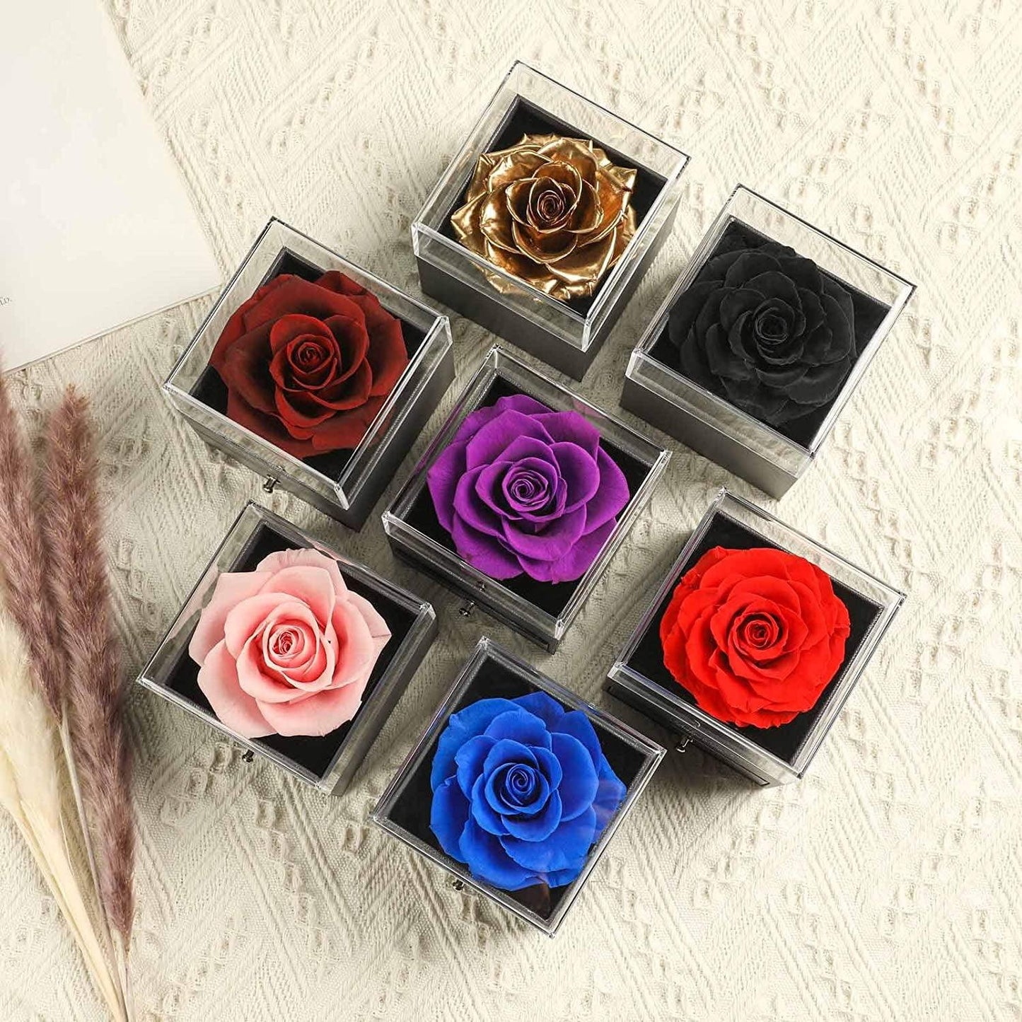 Get trendy with Preserved Real Rose Drawer with Heart Necklace - Necklace available at Hot Trends Online. Shop Now!