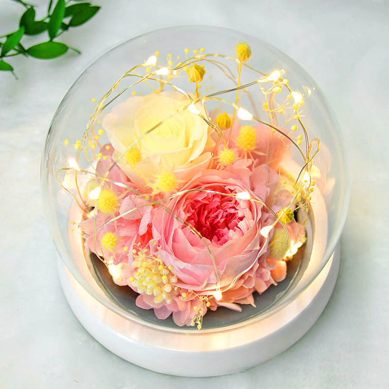 Eternal Flower Rose Glass Cover Gift Box