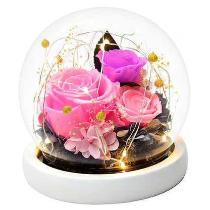Eternal Flower Rose Glass Cover Gift Box