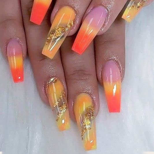 Rainbow Gradient Fake Nails Nail Stickers - Hot Trends Online