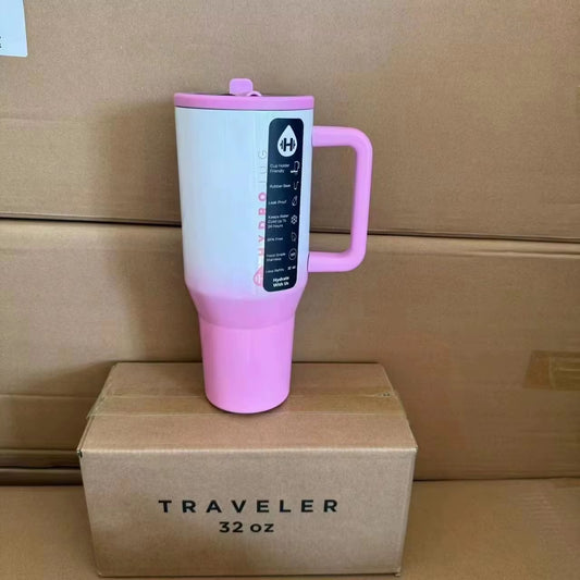 Tumbler 32OZ/40OZ Traveler Straw Lid Stainless Steel Vacuum Insulated Car Mug Double Wall Thermal Iced Travel