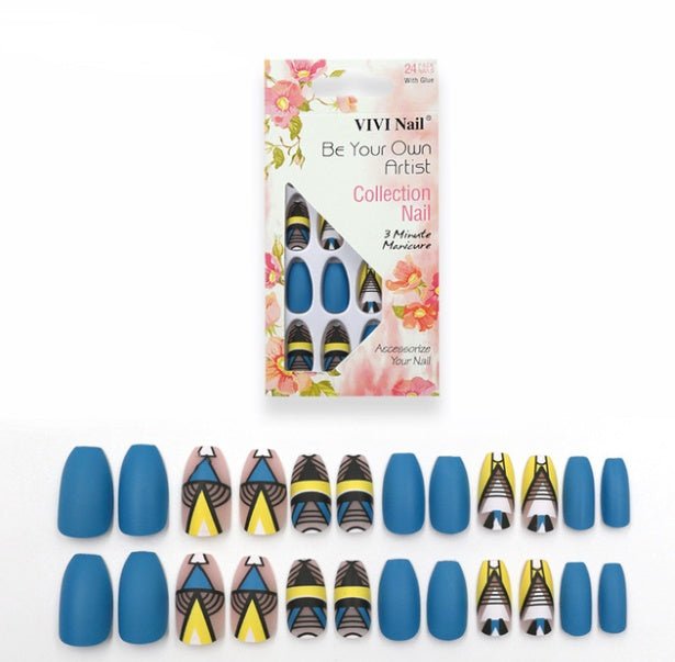 Get trendy with 24 pieces of Geometric design matte nail sheets - Nails available at Hot Trends Online. Shop Now!