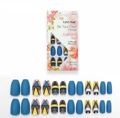 Get trendy with 24 pieces of Geometric design matte nail sheets - Nails available at Hot Trends Online. Shop Now!