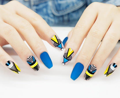 Get trendy with 24 pieces of Geometric design matte nail sheets - Nails available at Hot Trends Online. Shop Now!