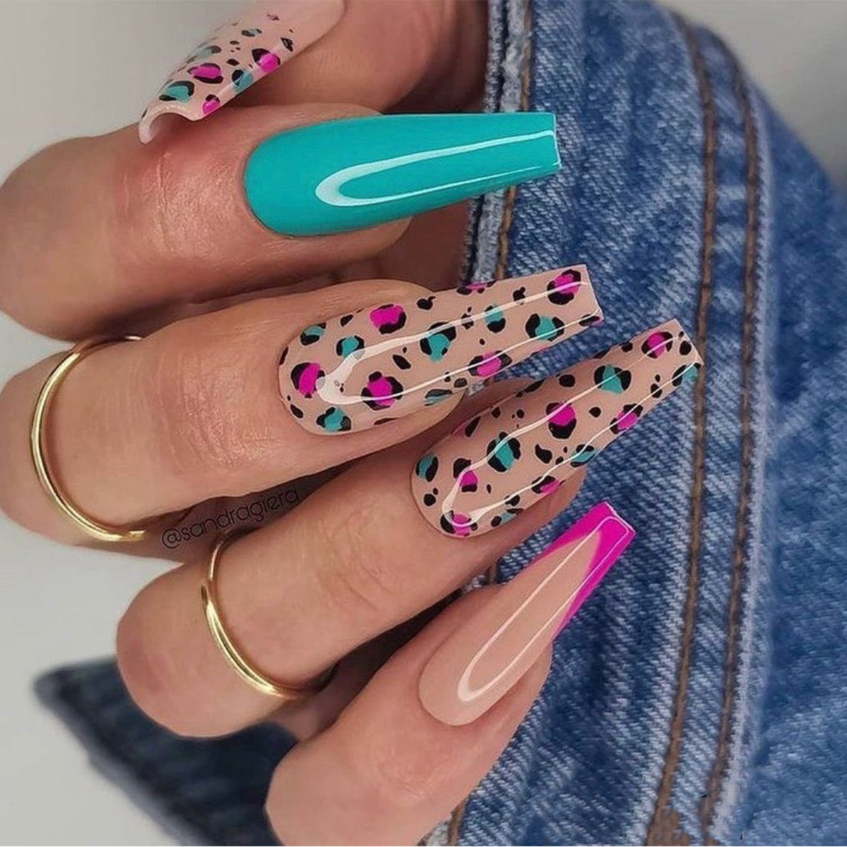 Blue Armor Medium And Long Fake Nails - Premium Nails - Just $9.99! Shop now at Hot Trends Online