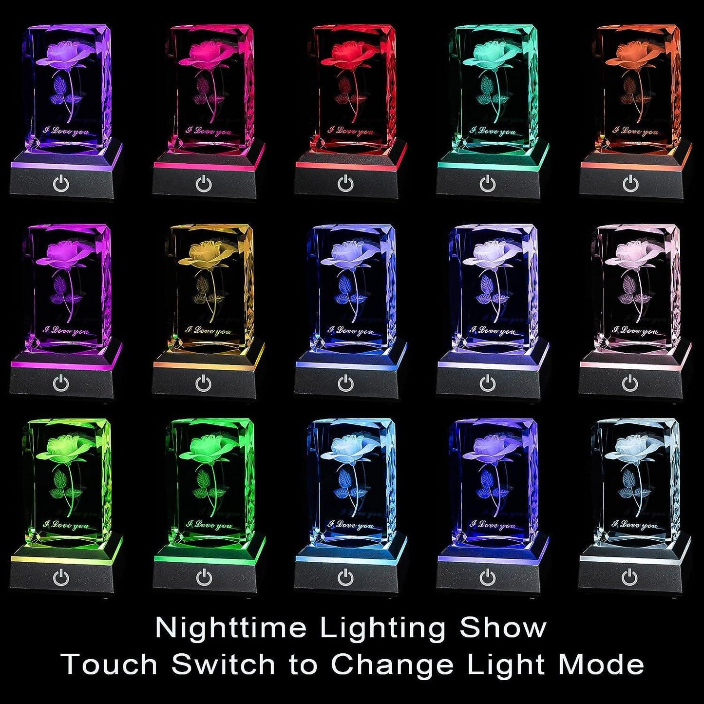 Get trendy with 3D Rose Crystal Multicolor Night light | Hot Trends Online - Night Light available at Hot Trends Online. Shop Now!