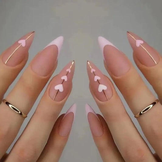 Get trendy with 3D Stiletto Hearts Fake Nails - Nails available at Hot Trends Online. Shop Now!