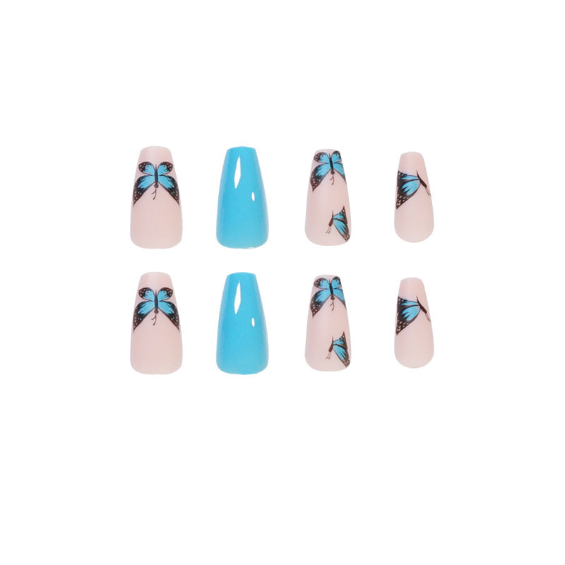 Blue Armor Medium And Long Fake Nails - Premium Nails - Just $9.99! Shop now at Hot Trends Online