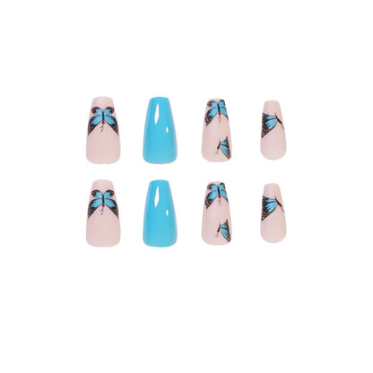 Blue Armor Medium And Long Fake Nails - Premium Nails - Just $9.99! Shop now at Hot Trends Online