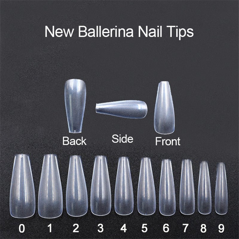 Get trendy with 500 Transparent Ballerina Nail Tips - Nails available at Hot Trends Online. Shop Now!