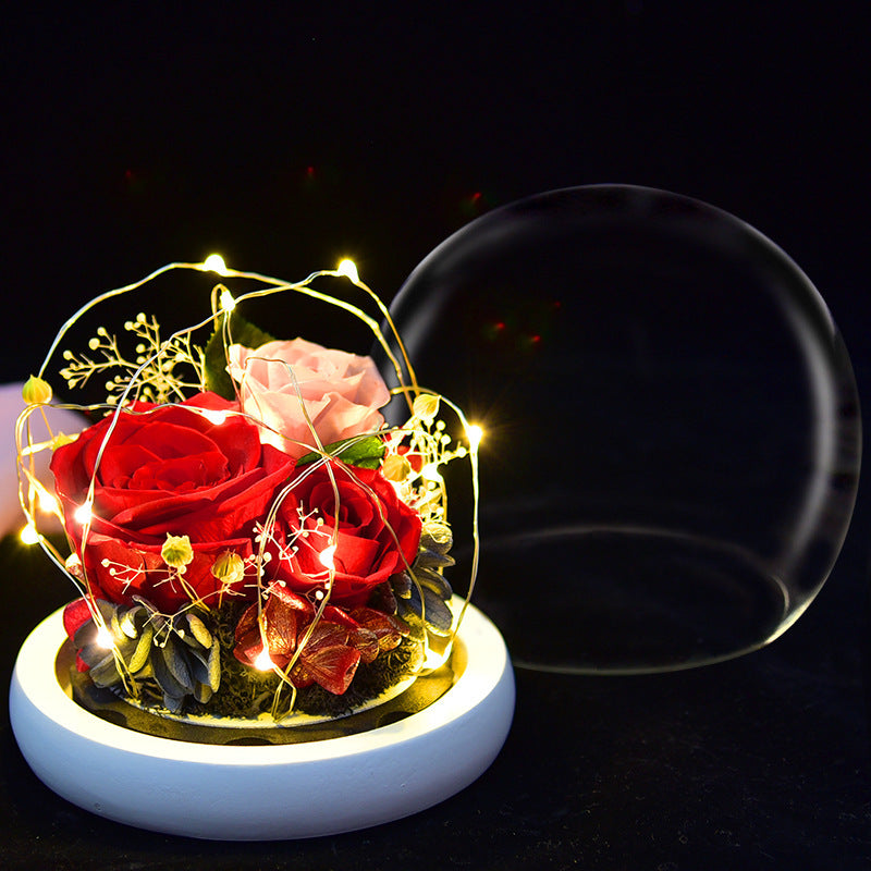 Eternal Flower Rose Glass Cover Gift Box