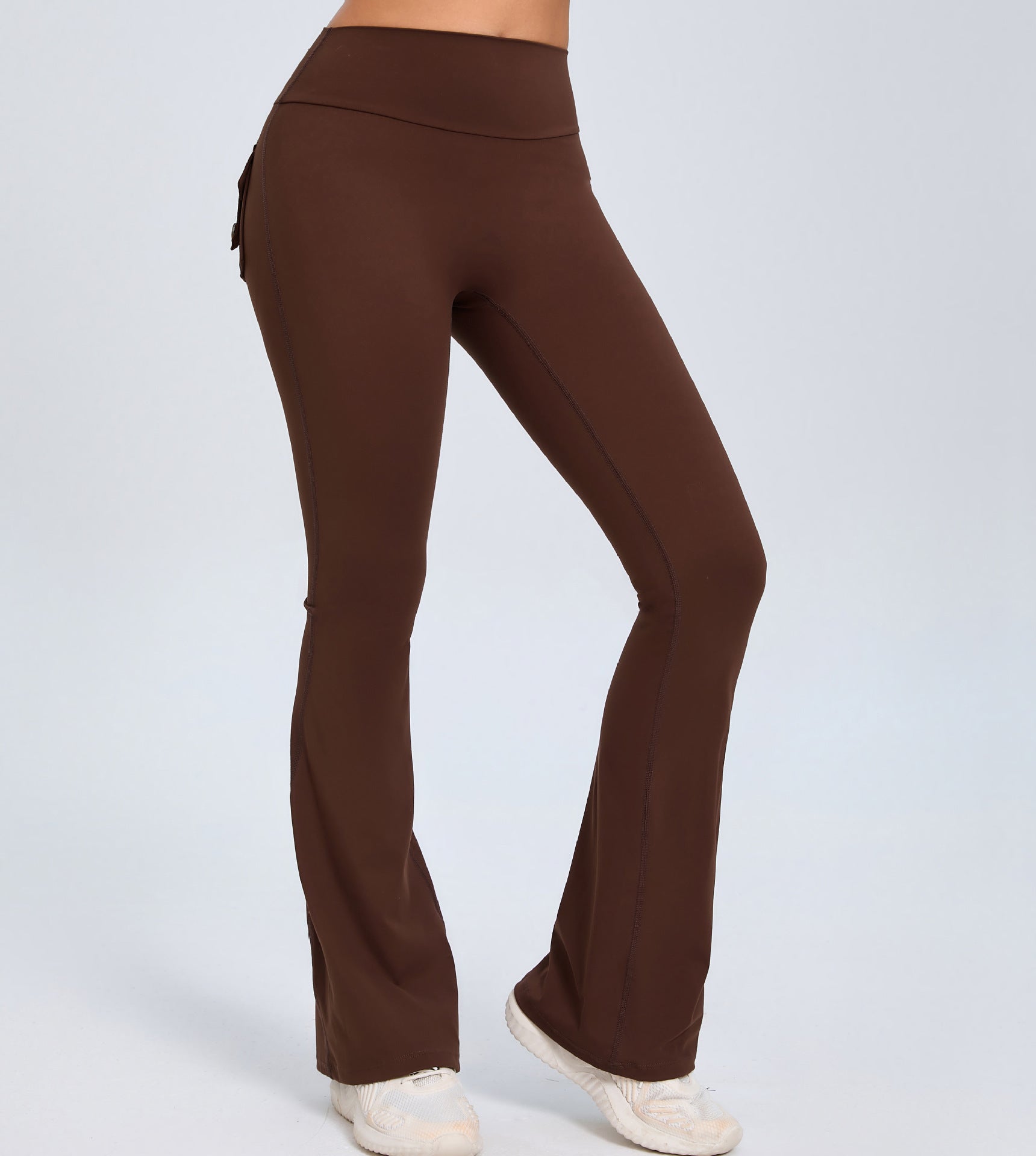 Get trendy with Yoga Fitness Flared Pants With Pockets - Leggings available at Hot Trends Online. Shop Now!