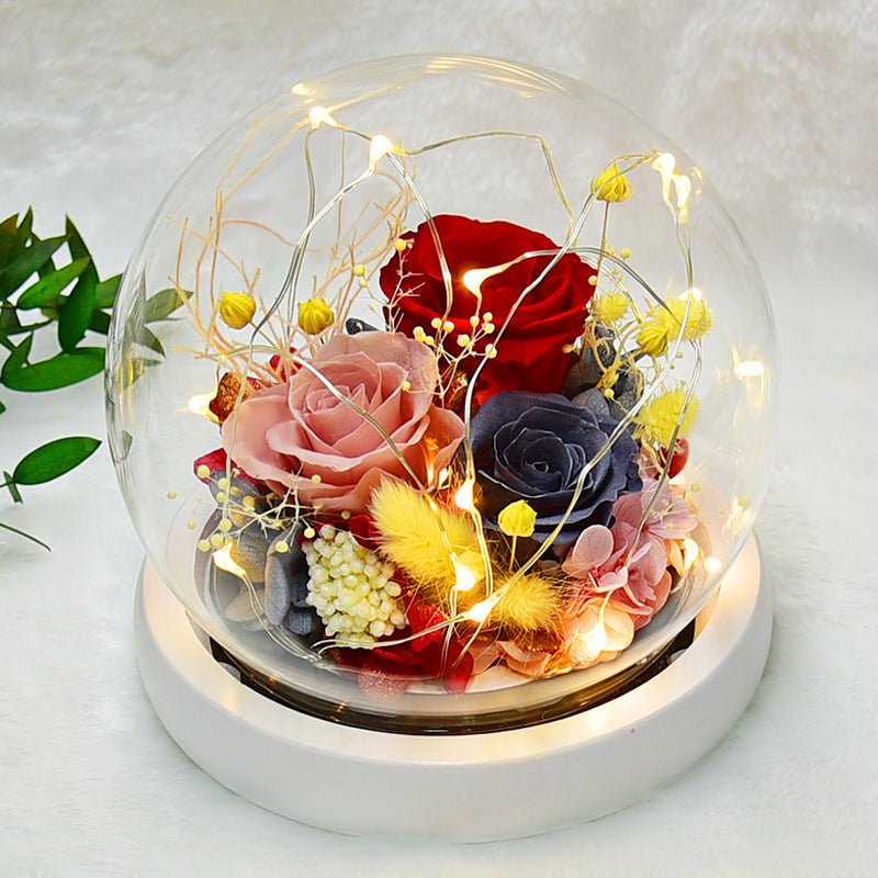 Eternal Flower Rose Glass Cover Gift Box