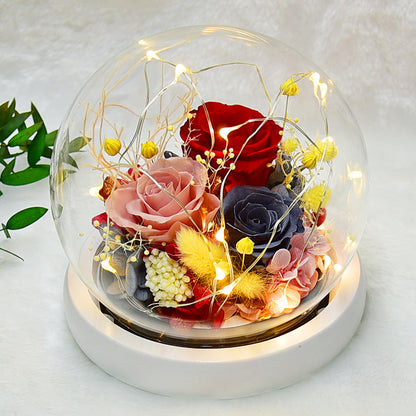 Eternal Flower Rose Glass Cover Gift Box