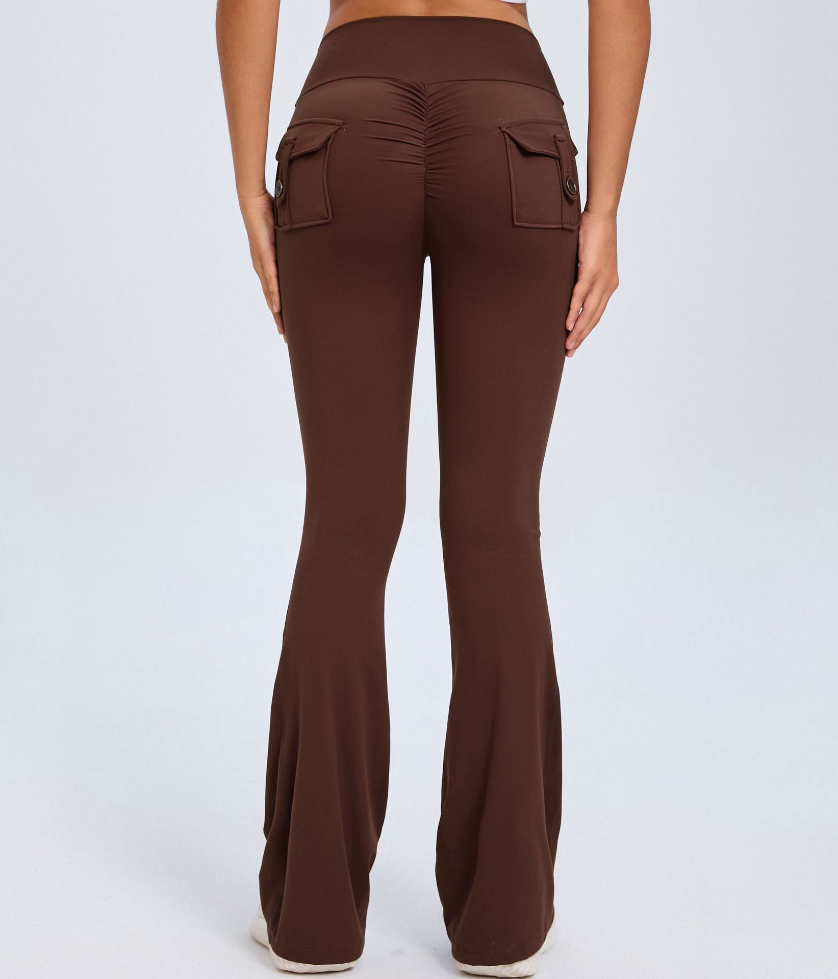 Get trendy with Yoga Fitness Flared Pants With Pockets - Leggings available at Hot Trends Online. Shop Now!