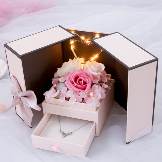 Double Door Rose Gift Jewelry Box