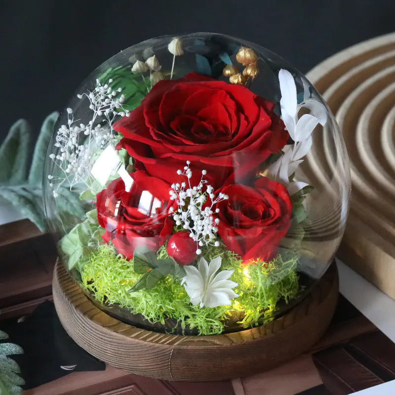 Glass Cover Dried Flower Ornament Gift