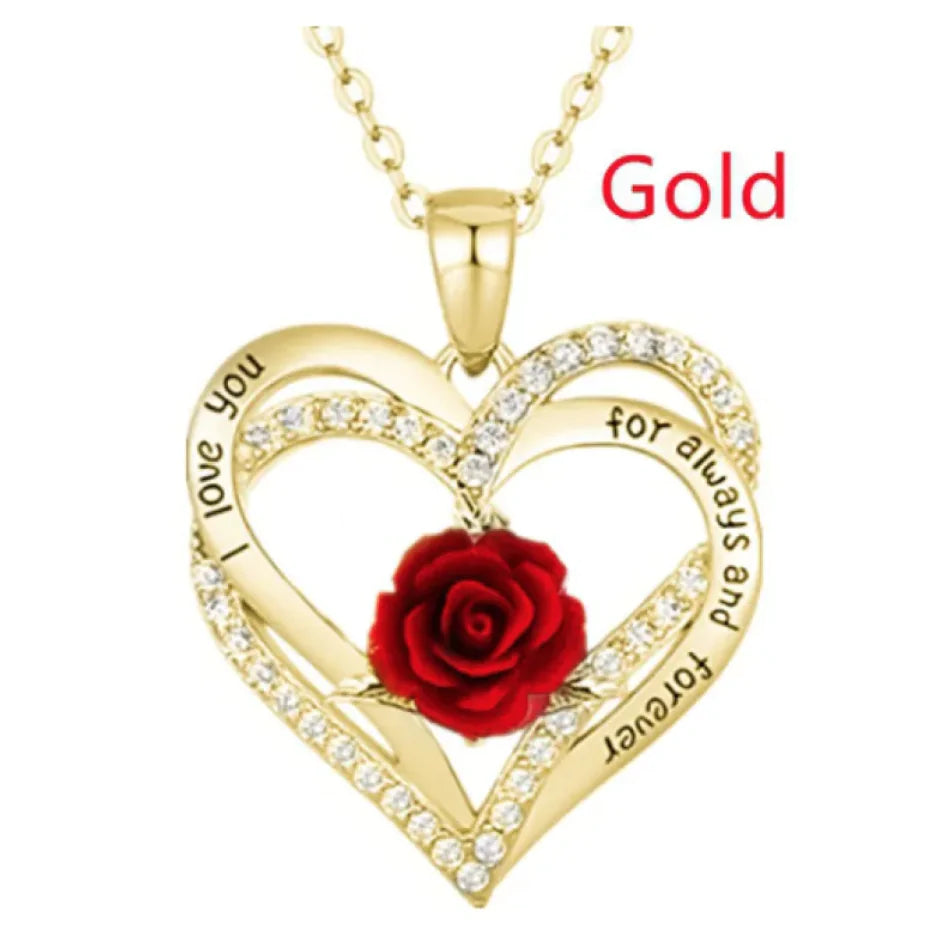 Preserved Rose Jewelry Box With Necklace