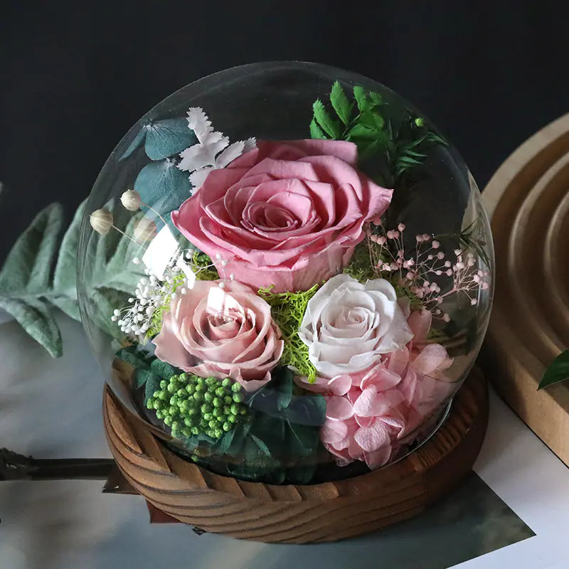 Glass Cover Dried Flower Ornament Gift
