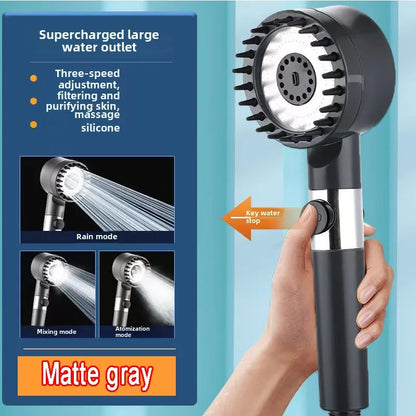 Get trendy with 4 Mode High Pressure Filtered Showerhead With One-Key Stop -  available at Hot Trends Online. Shop Now!