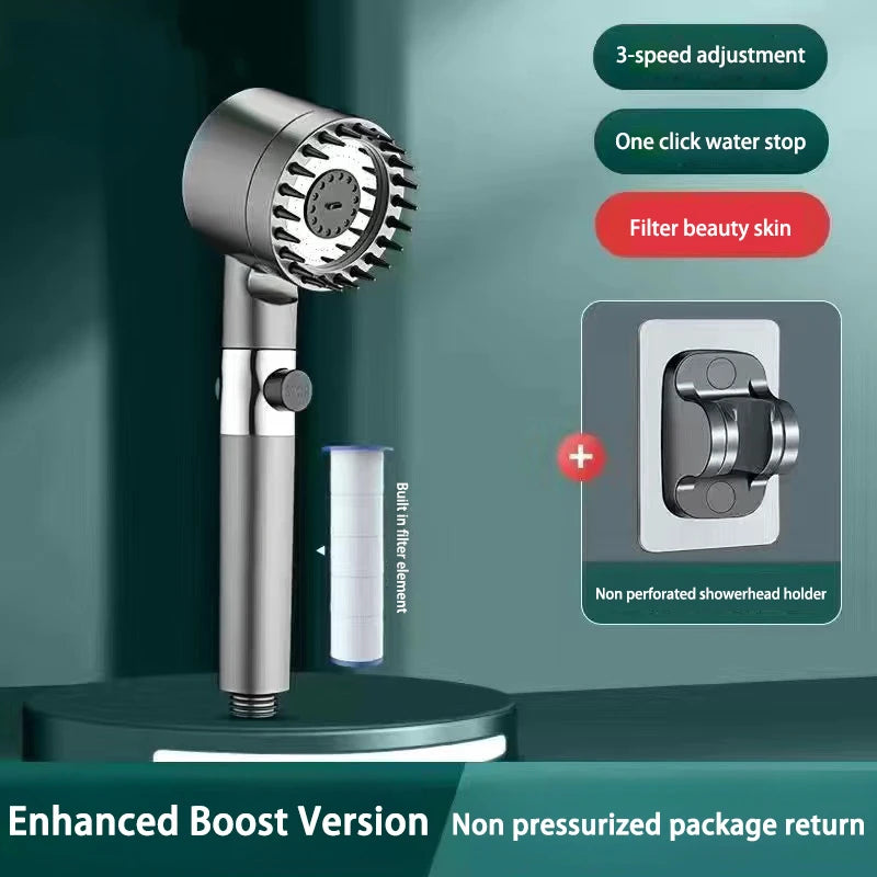 Get trendy with 3-Mode High Pressurized Filter Adjustable Shower Head -  available at Hot Trends Online. Shop Now!