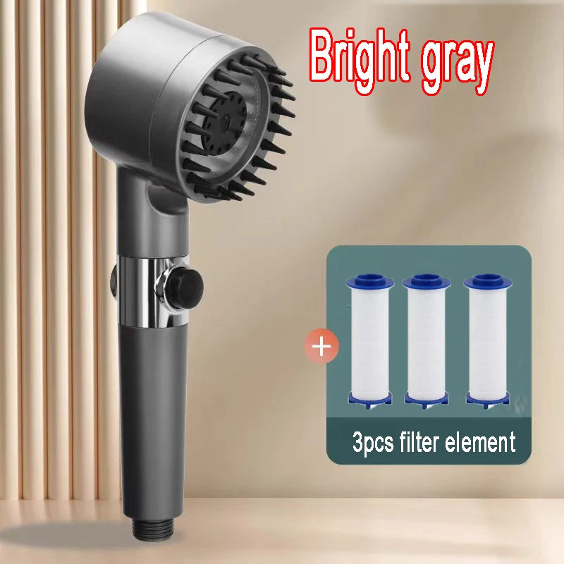 Get trendy with 4 Mode High Pressure Filtered Showerhead With One-Key Stop -  available at Hot Trends Online. Shop Now!