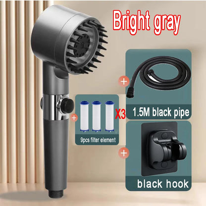 Get trendy with 4 Mode High Pressure Filtered Showerhead With One-Key Stop -  available at Hot Trends Online. Shop Now!