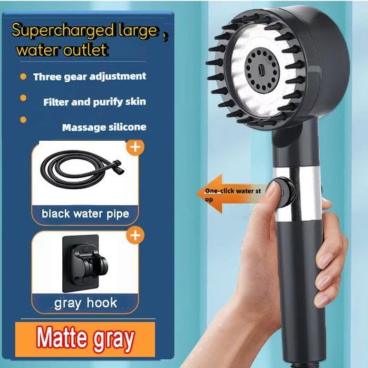 Get trendy with 4 Mode High Pressure Filtered Showerhead With One-Key Stop -  available at Hot Trends Online. Shop Now!
