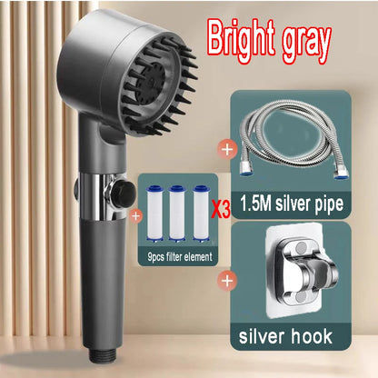 Get trendy with 4 Mode High Pressure Filtered Showerhead With One-Key Stop -  available at Hot Trends Online. Shop Now!