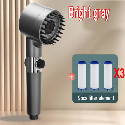 Get trendy with 4 Mode High Pressure Filtered Showerhead With One-Key Stop -  available at Hot Trends Online. Shop Now!