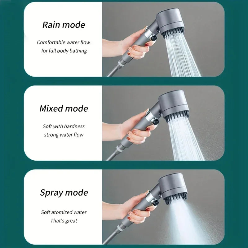 Get trendy with 4 Mode High Pressure Filtered Showerhead With One-Key Stop -  available at Hot Trends Online. Shop Now!