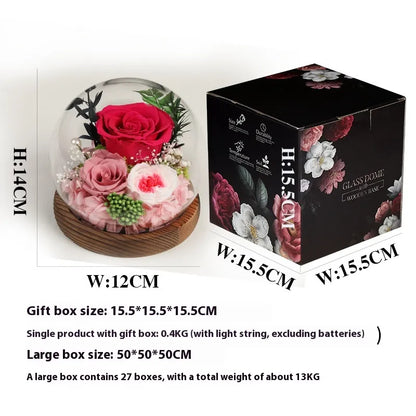 Glass Cover Dried Flower Ornament Gift