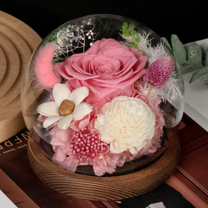 Glass Cover Dried Flower Ornament Gift