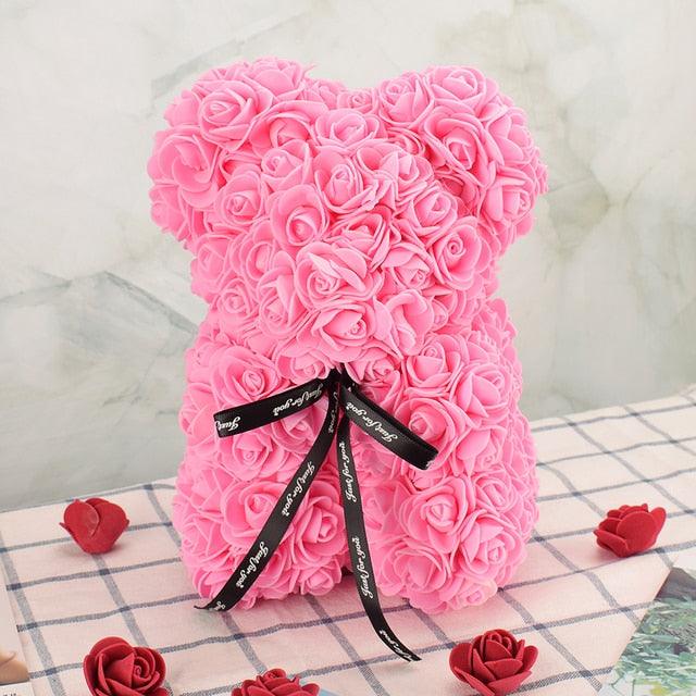 Get trendy with Artificial Flower Rose Bear Gift – Hot Trends Online - Gift available at Hot Trends Online. Shop Now!