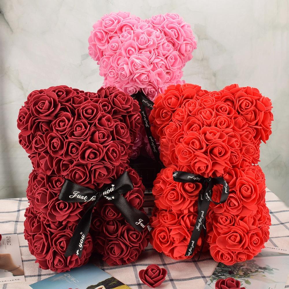 Get trendy with Artificial Flower Rose Bear Gift – Hot Trends Online - Gift available at Hot Trends Online. Shop Now!