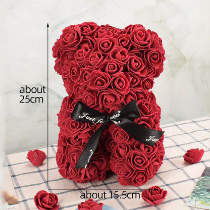 Get trendy with Artificial Flower Rose Bear Gift – Hot Trends Online - Gift available at Hot Trends Online. Shop Now!