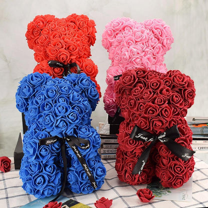 Get trendy with Artificial Flower Rose Bear Gift – Hot Trends Online - Gift available at Hot Trends Online. Shop Now!