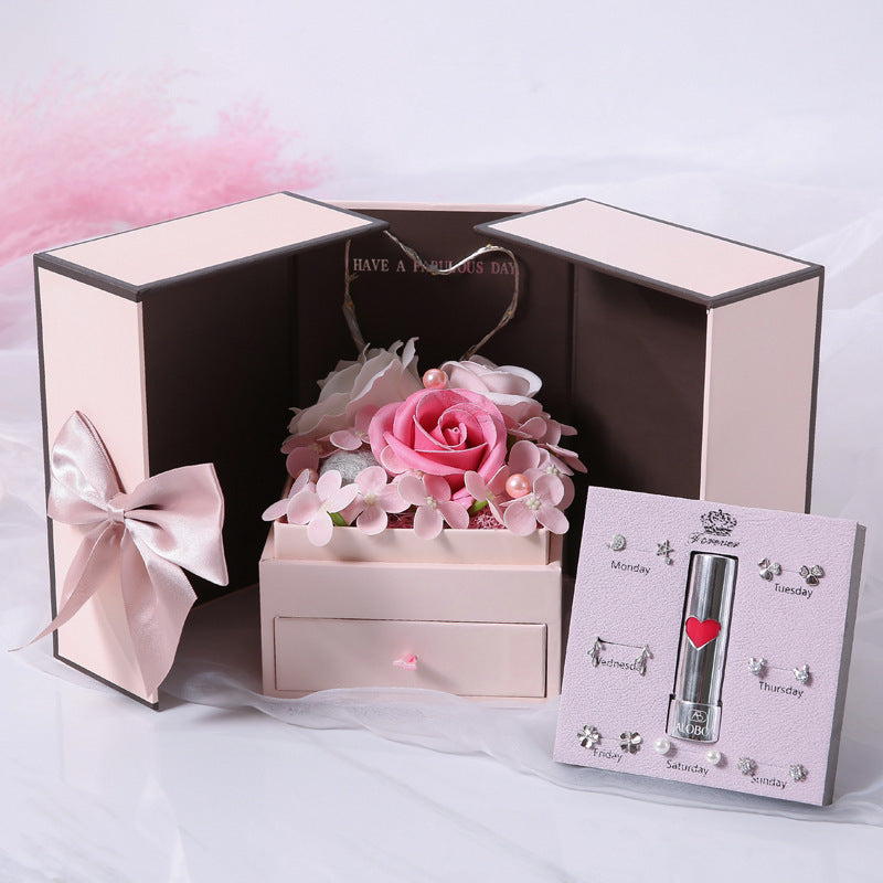 Double Door Rose Gift Jewelry Box