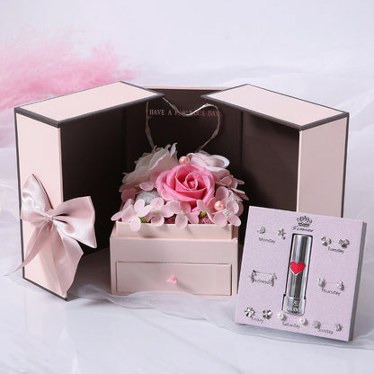 Double Door Rose Gift Jewelry Box