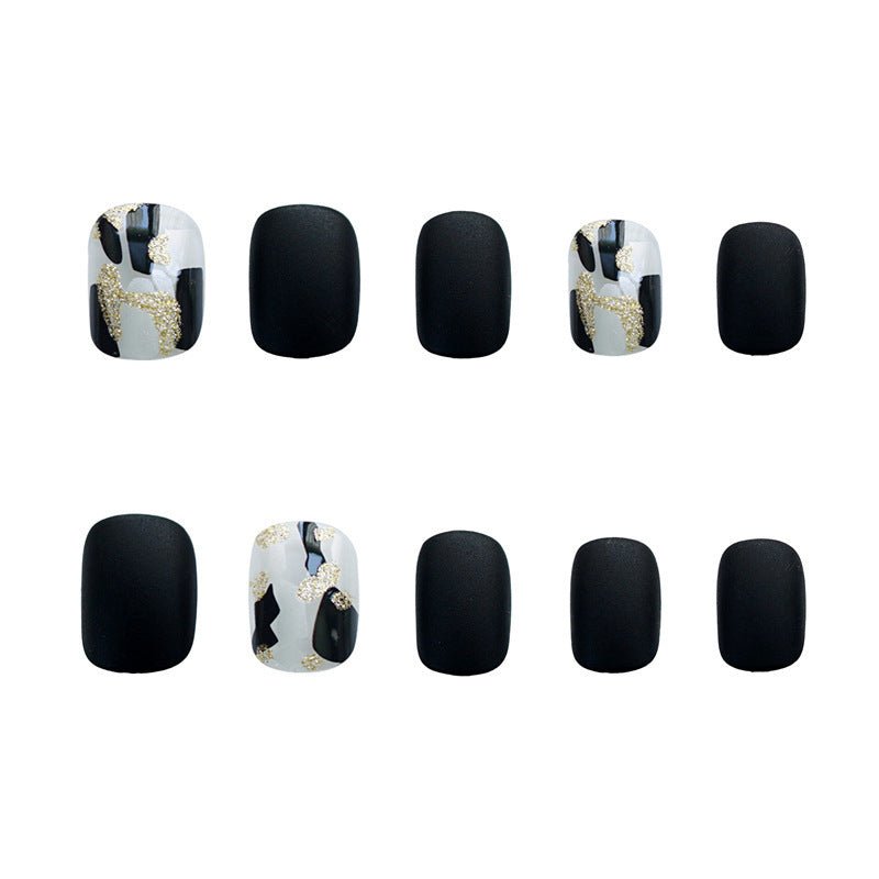 Get trendy with Black with Gold Accent Press-on Nails - Nails available at Hot Trends Online. Shop Now!