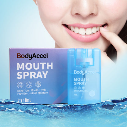 Get trendy with BodyAccel Fresh Breath Mouth Spray Spearmint Flavor, 2 x 10mL - Personal Care available at Hot Trends Online. Shop Now!